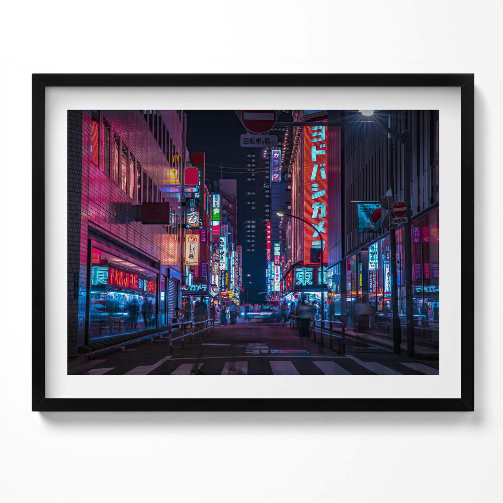 Obraz s rámem Asijské město v noci