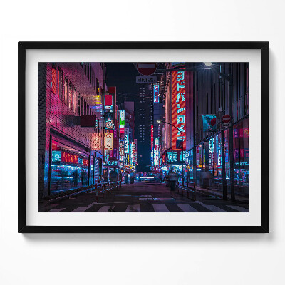 Obraz s rámem Asijské město v noci