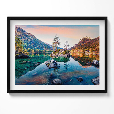 Obraz s rámem Krásná horská krajina jezera