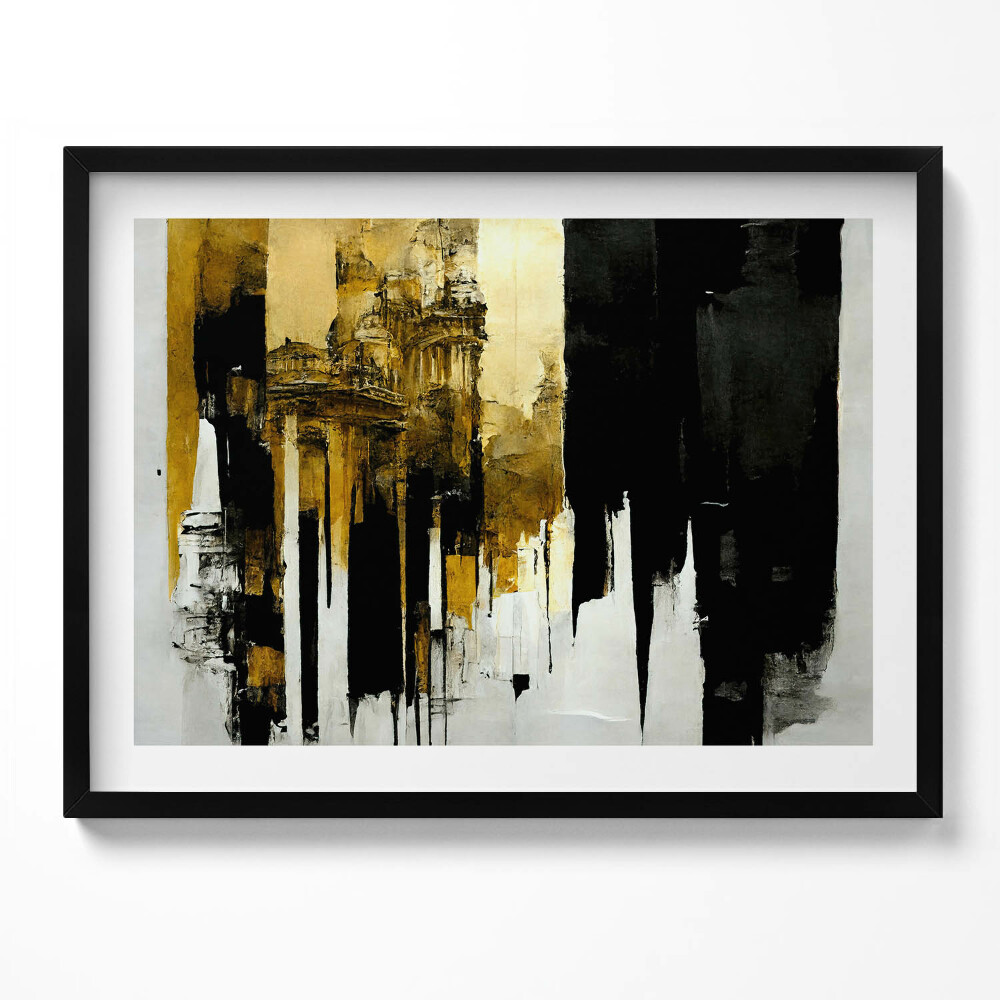 Obraz s rámem Abstraktní umění se zlatem