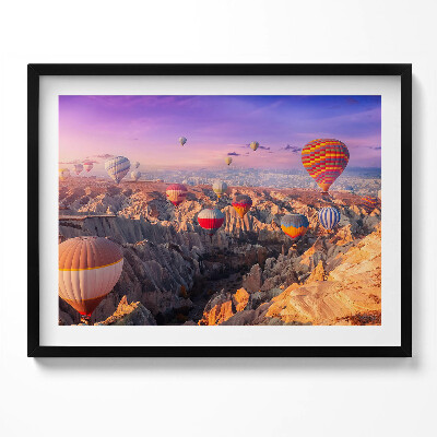 Obraz s rámem Balónky létající nad kaňonem