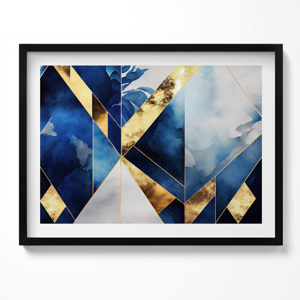 Obraz s rámem Geometrické kompozice se zlatem