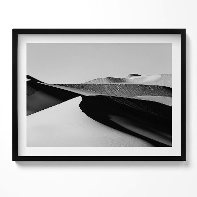 Obraz s rámem Černá a bílá minimalistická pouštní krajina