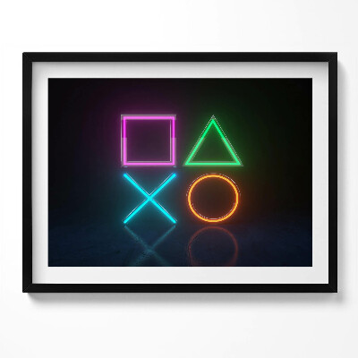 Obraz s rámem Symboly hráčů - znaky na konzole