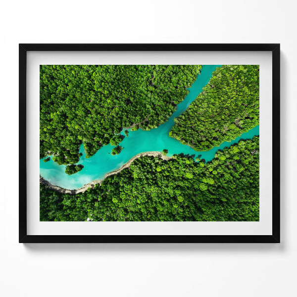 Obraz s rámem Řeka v tropických lesích z ptačí perspektivy