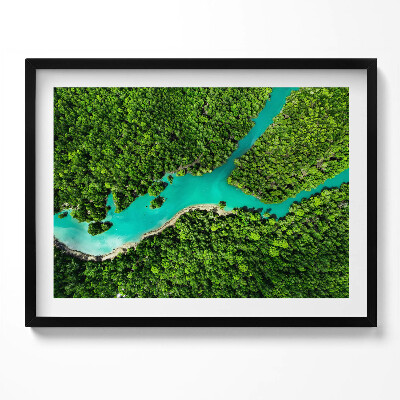 Obraz s rámem Řeka v tropických lesích z ptačí perspektivy