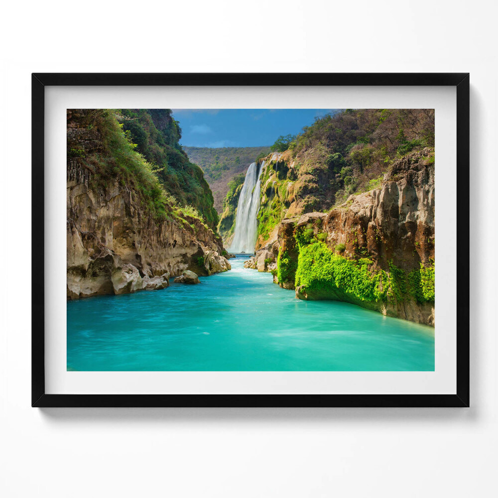 Obraz s rámem Tropický vodopád a řeka