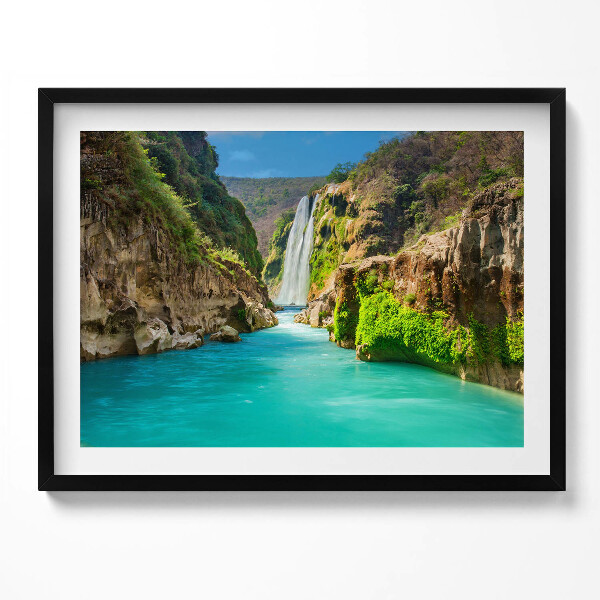 Obraz s rámem Tropický vodopád a řeka