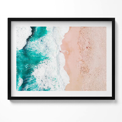 Obraz s rámem Mořské vlny na pláži z ptačí perspektivy