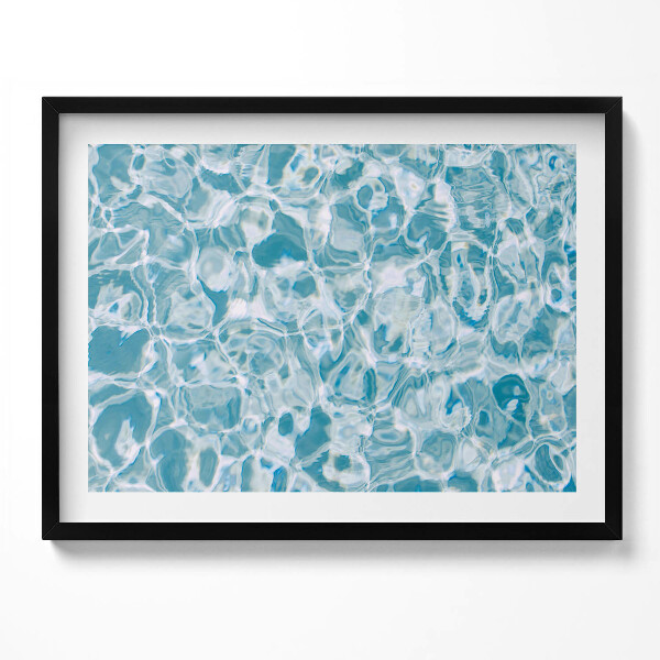 Obraz s rámem List modré, průhledné vody