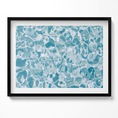 Obraz s rámem List modré, průhledné vody