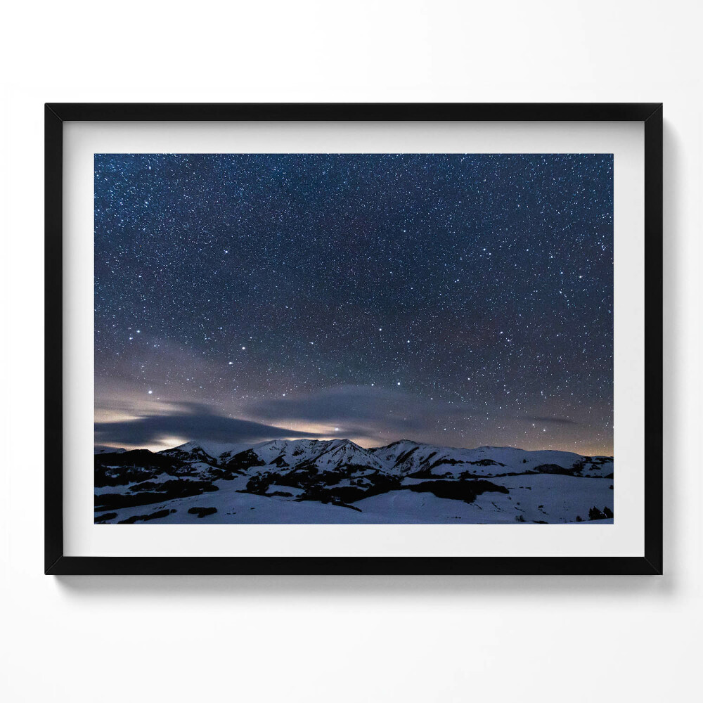 Obraz s rámem Hvězdy na obloze v noci v horách