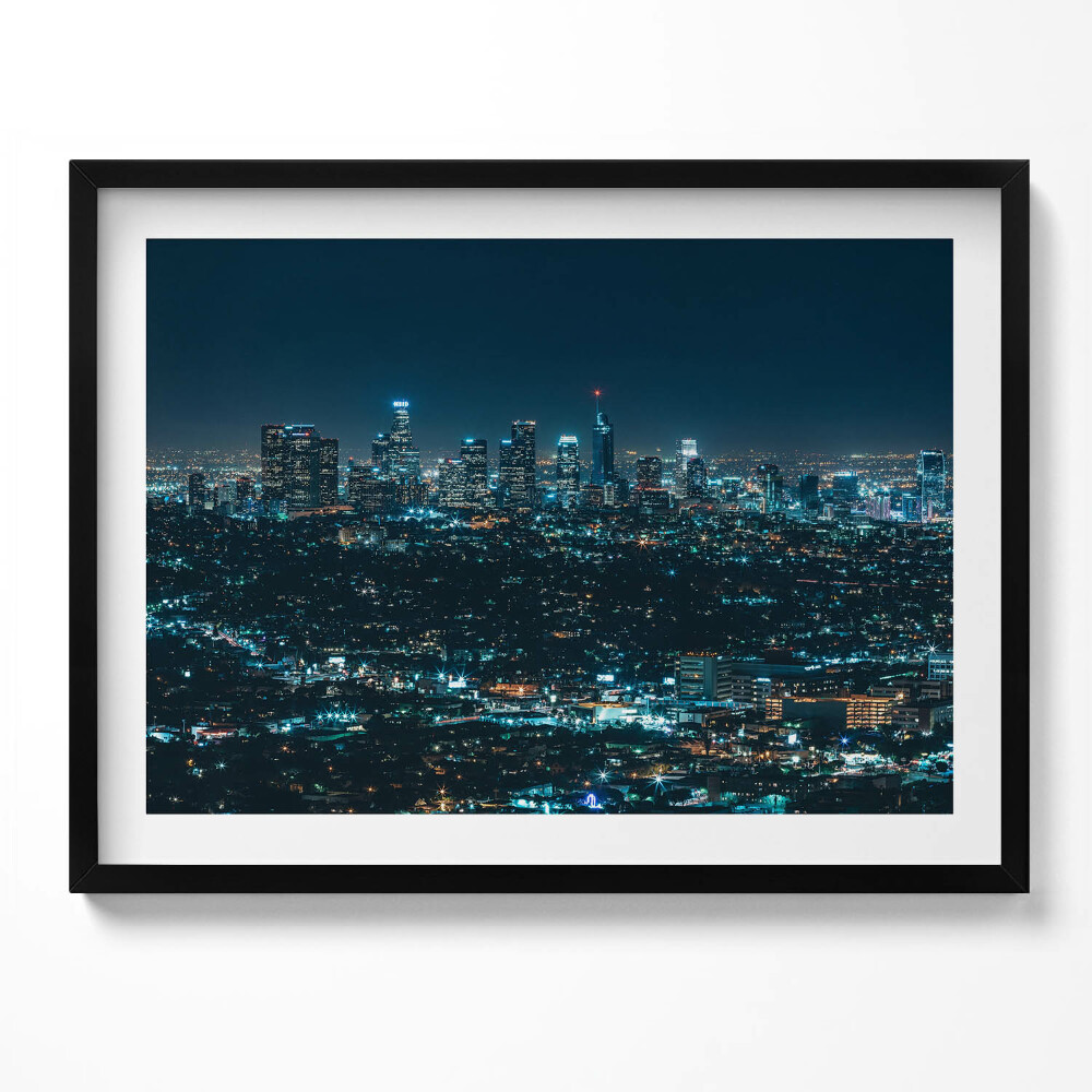 Obraz s rámem Velké osvětlené město na noční panorama