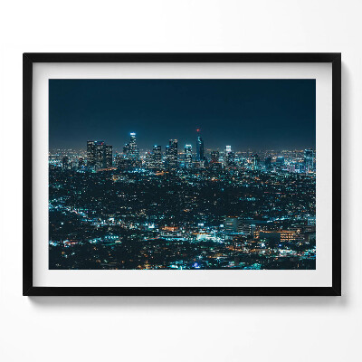 Obraz s rámem Velké osvětlené město na noční panorama