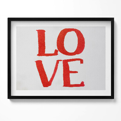 Obraz s rámem Červený graffiti nápis LOVE