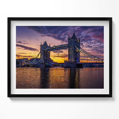 Obraz s rámem Brooklynský most a londýnská vodní hladina