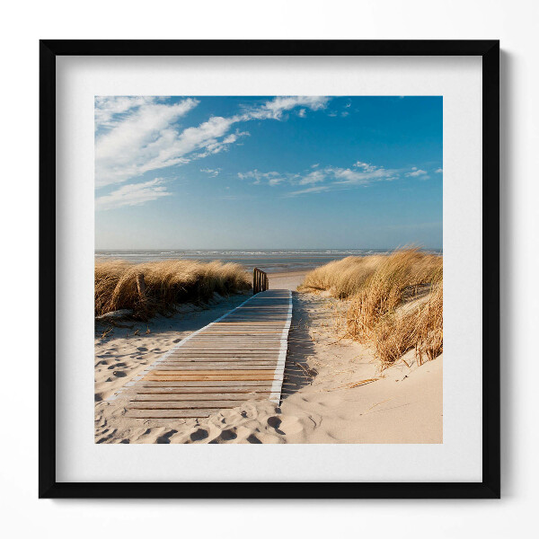 Obraz v rámu efektivní Výhled na pláž a moře