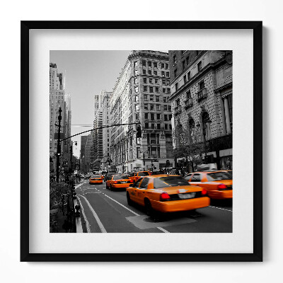 Obraz v rámu efektivní Taxi doprava na avenue na Manhattanu