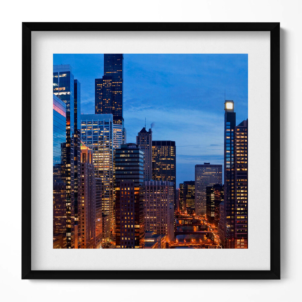 Obraz v rámu efektivní Světla budov velkých měst