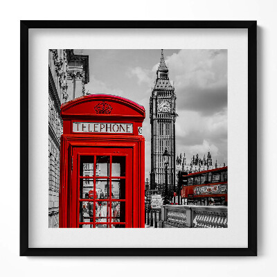 Obraz v rámu efektivní Červená telefonní budka a Big Ben - Velká Británie