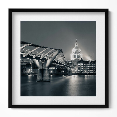 Obraz v rámu efektivní Černobílá městská krajina