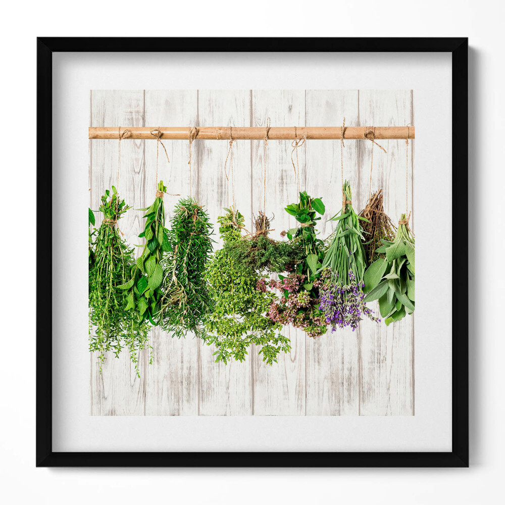 Obraz v rámu efektivní Sušené bylinky a rostliny