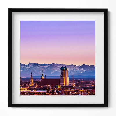 Obraz v rámu efektivní Německé Alpy v Mnichově