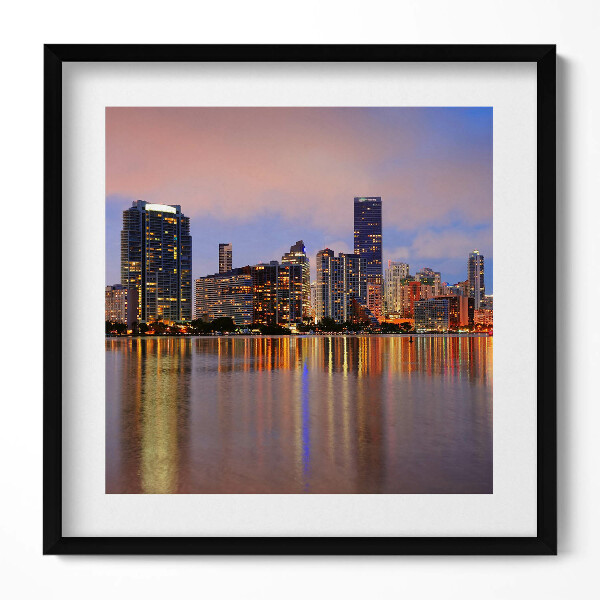 Obraz v rámu efektivní Panorama města u vody