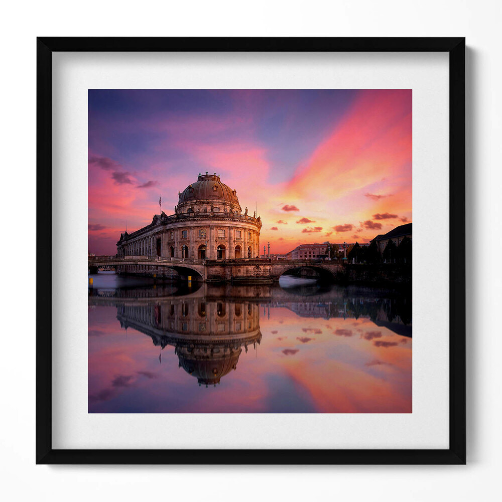 Obraz v rámu efektivní Pohled na město ve večerních hodinách