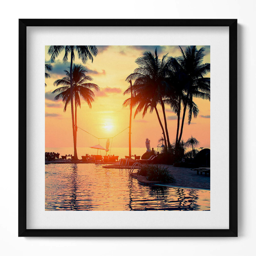 Obraz v rámu efektivní Palmy ve slunečním světle