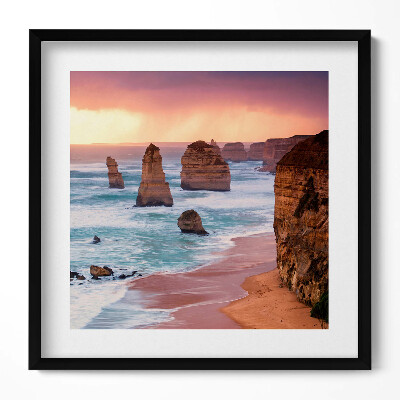 Obraz v rámu efektivní Krajina přímořského útesu