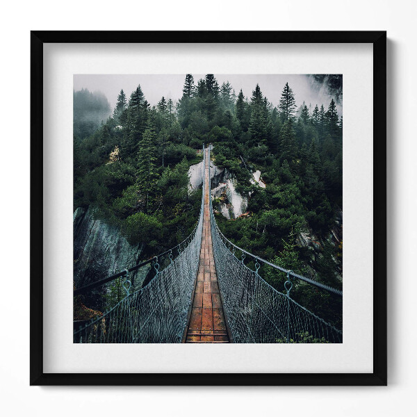 Obraz v rámu efektivní Visutý most přes les