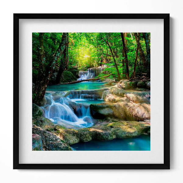 Obraz v rámu efektivní Tyrkysový potok v lese