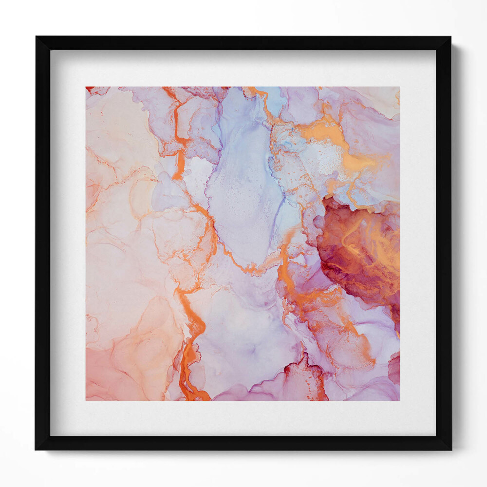 Obraz v rámu efektivní Růžový a zlatý mramor