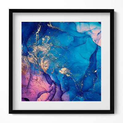Obraz v rámu efektivní Modrá abstrakce s růžovou