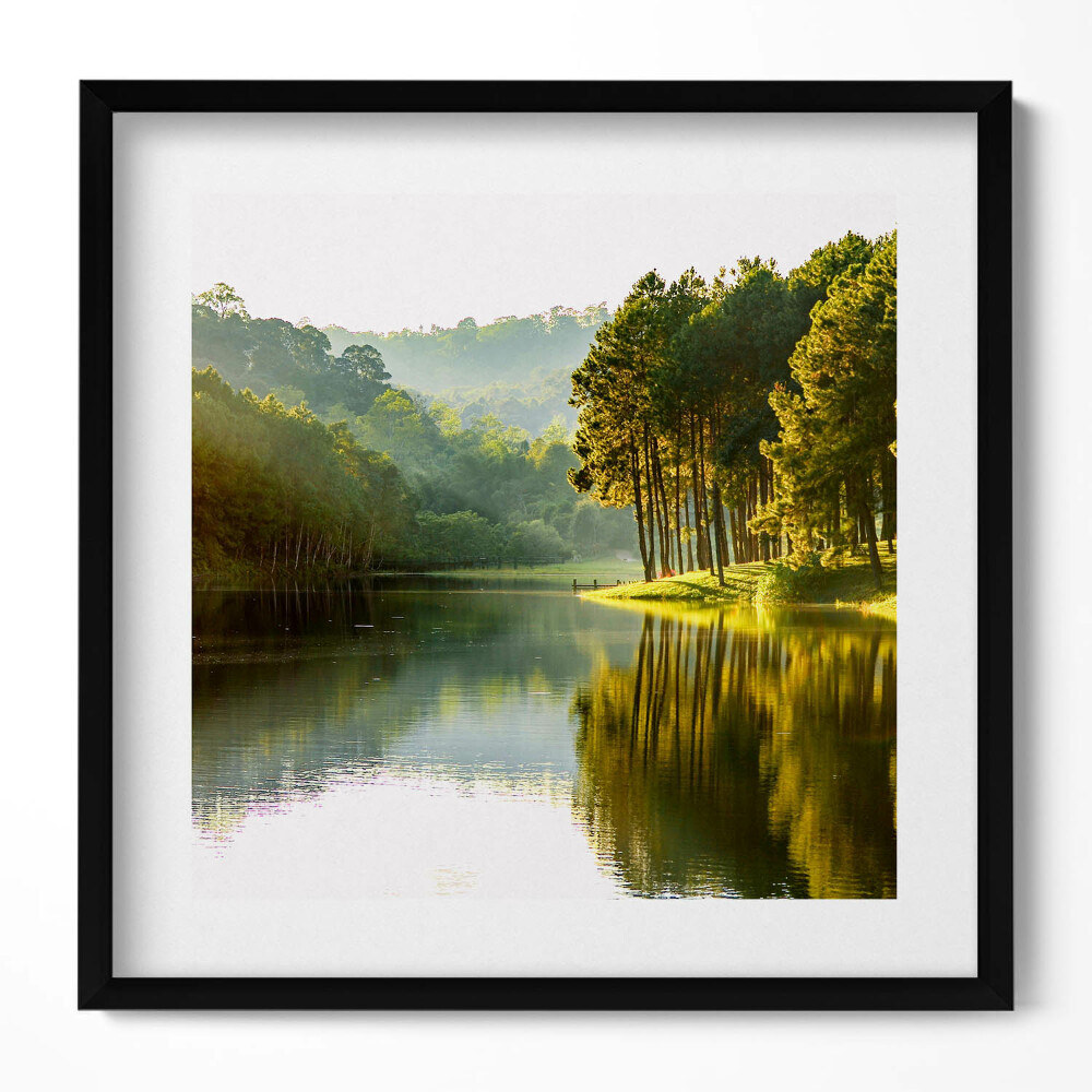 Obraz v rámu efektivní Zelená říční krajina