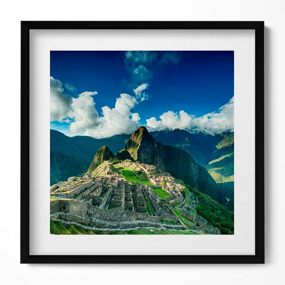 Obraz v rámu efektivní Pohled na Machu Picchu