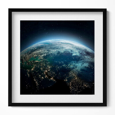 Obraz v rámu efektivní Pohled na Zemi z vesmíru