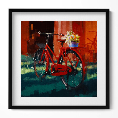 Obraz v rámu efektivní Kolo s květinovým aranžmá