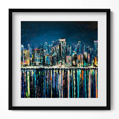 Obraz v rámu efektivní Země květin - fantazie přímořského města