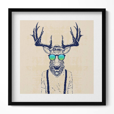 Obraz v rámu efektivní Abstraktní jelen s lidskými rysy