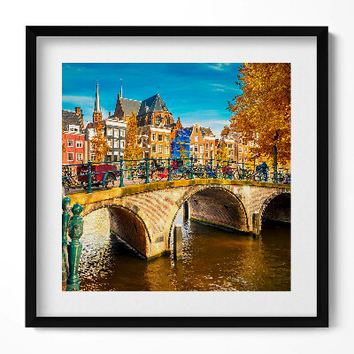 Obraz v rámu efektivní Podzimní blues Amsterdamu
