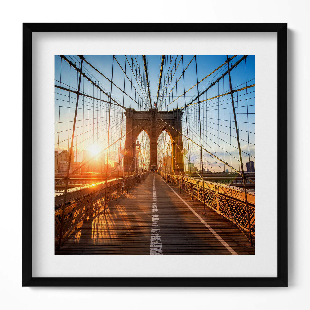 Obraz v rámu efektivní Brooklynský most NYC