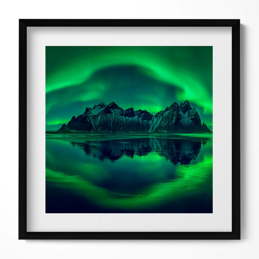 Obraz v rámu efektivní Polární záře - zrcadlový odraz