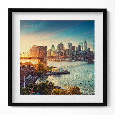 Obraz v rámu efektivní New York Manhattan Brooklyn Bridge