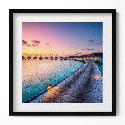 Obraz v rámu efektivní Západ slunce na Maledivách