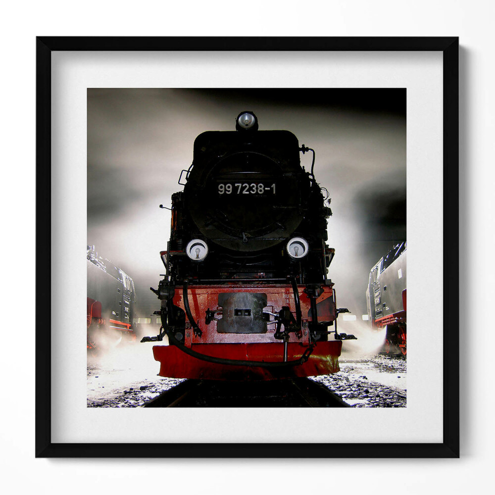 Obraz v rámu efektivní Lokomotivy v noci