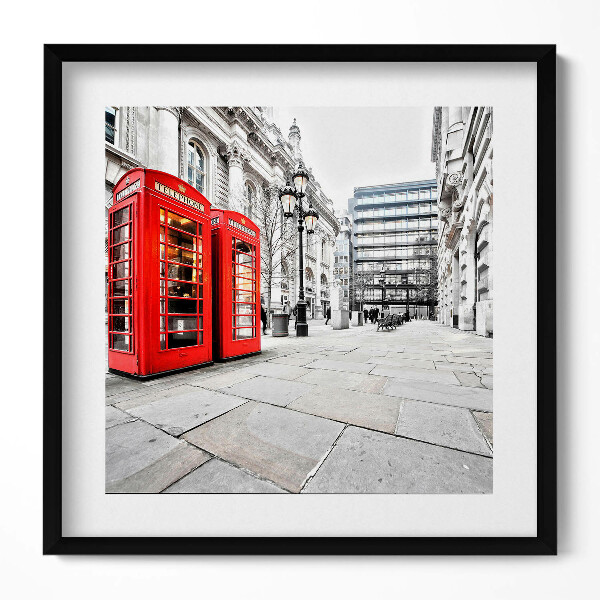 Obraz v rámu efektivní Červené telefonní budky Londýn