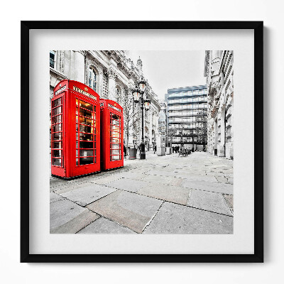 Obraz v rámu efektivní Červené telefonní budky Londýn