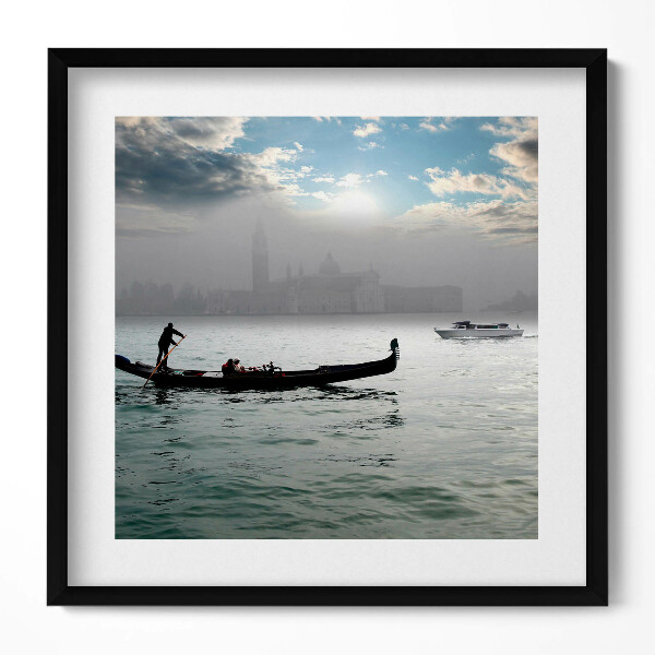 Obraz v rámu efektivní Benátské gondoly